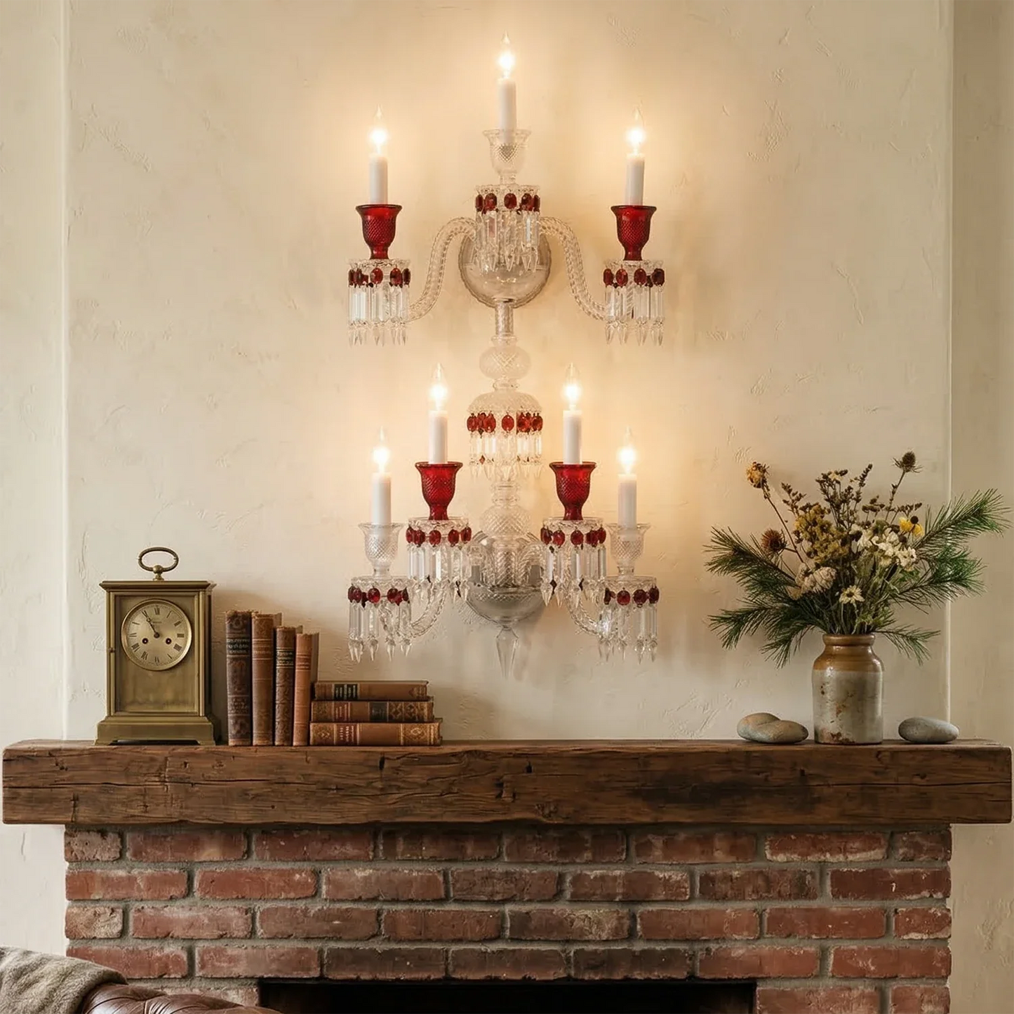 Caelum Apex Red Crystal Wall Lamp