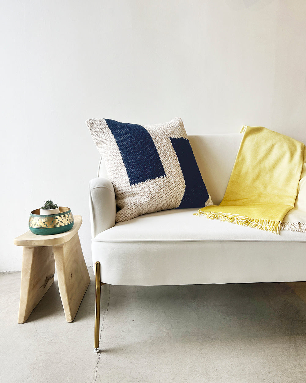 Casa Cubista Maze Pillow - Navy Blue