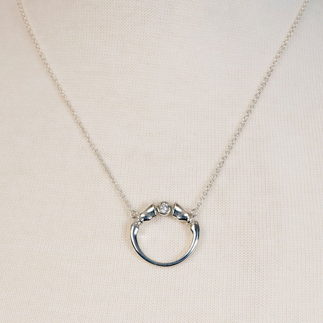 Cavallo - Moissanite Horse Hoof Necklace in Silver