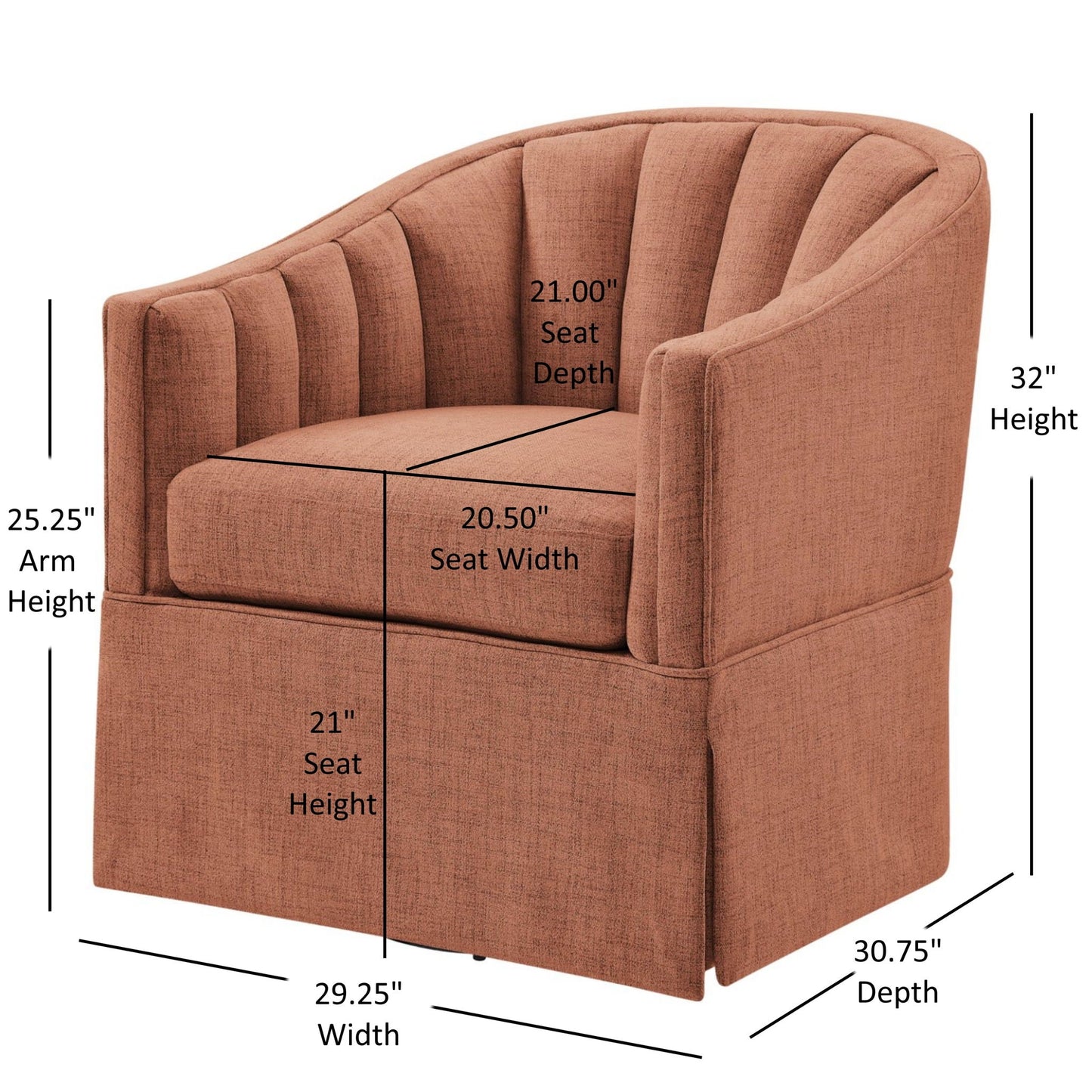 The Ashbourne Skirted Swivel Accent Chair