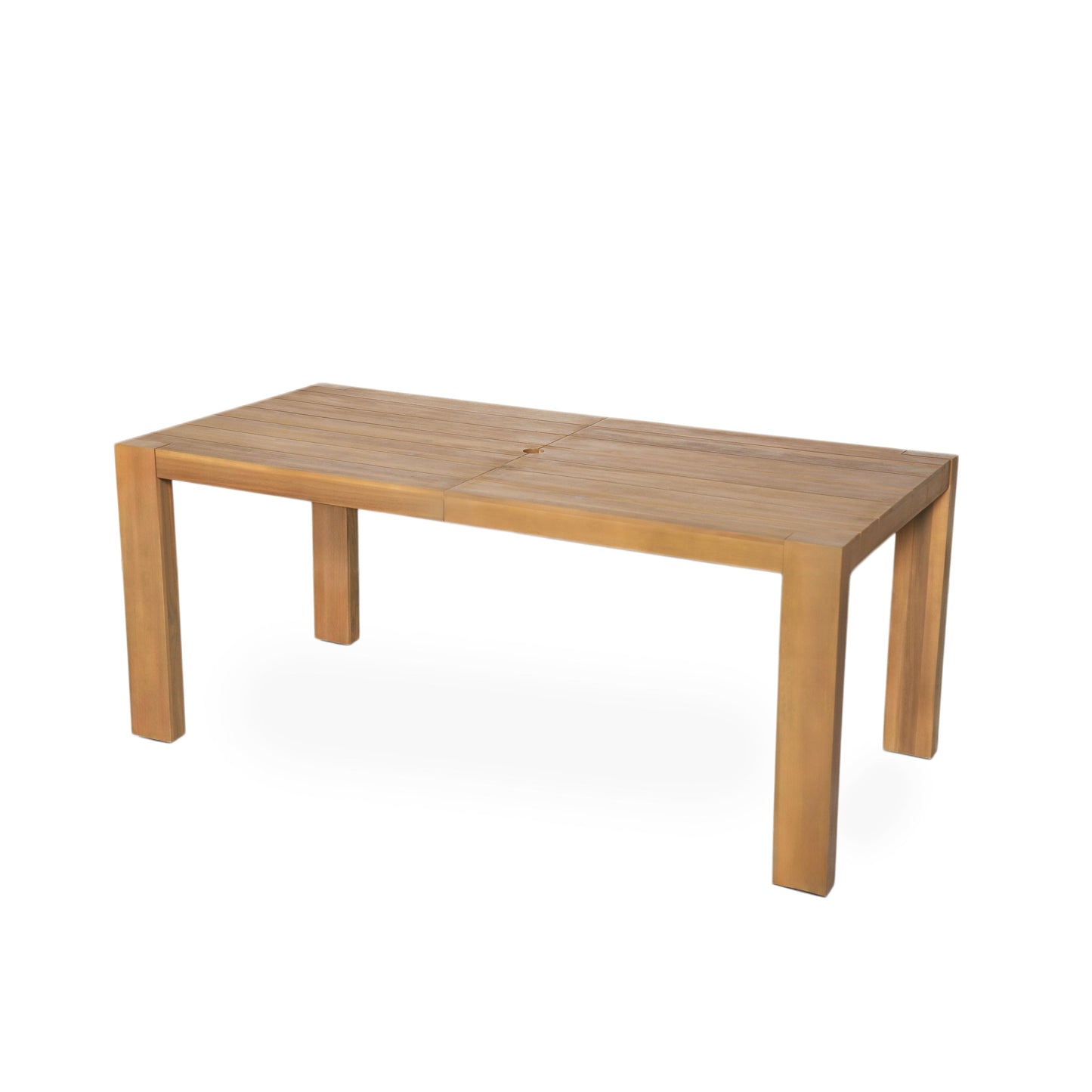 Patio Set Rectangle Light Teak with Removable Cushions for 6 72.8 Inch Table