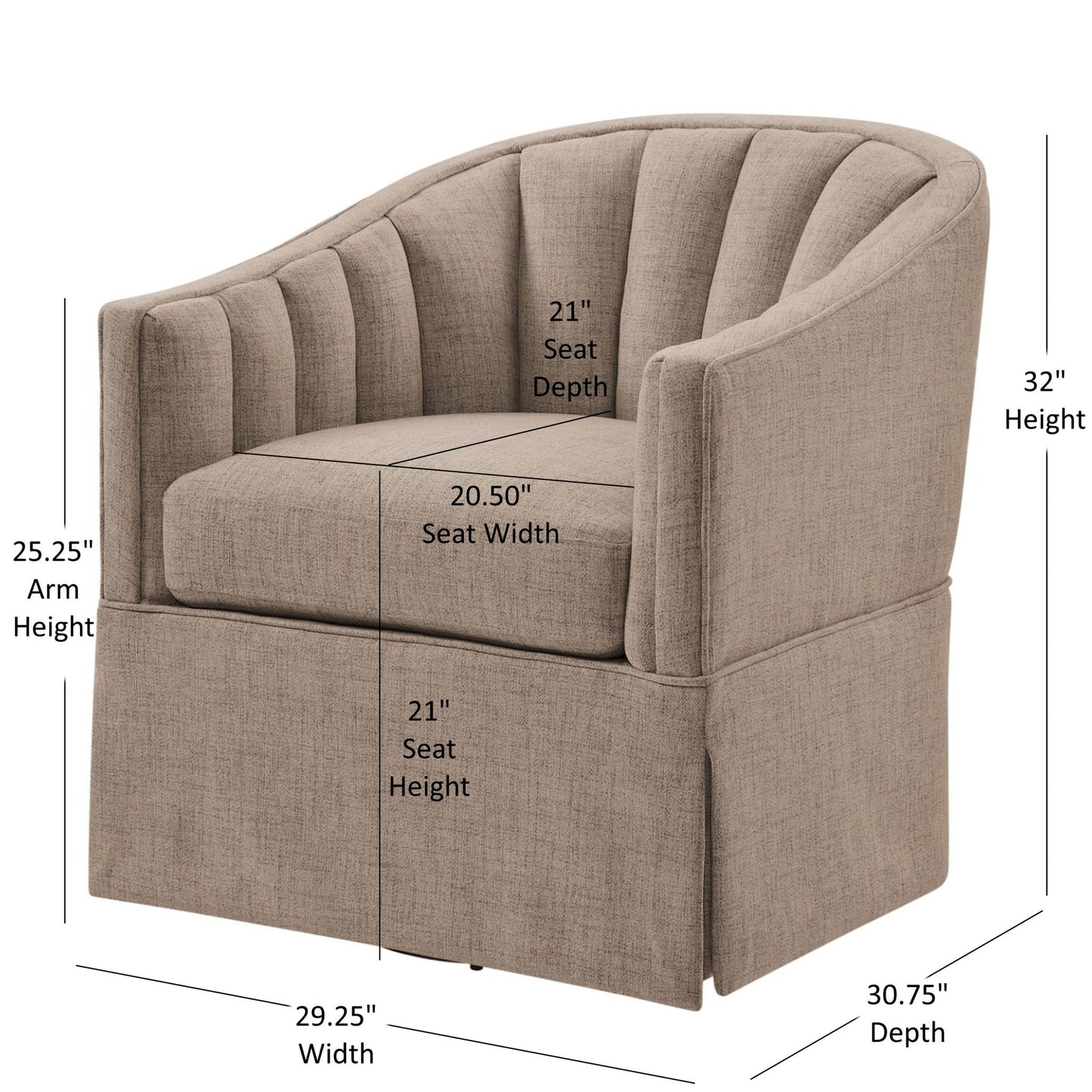The Ashbourne Skirted Swivel Accent Chair