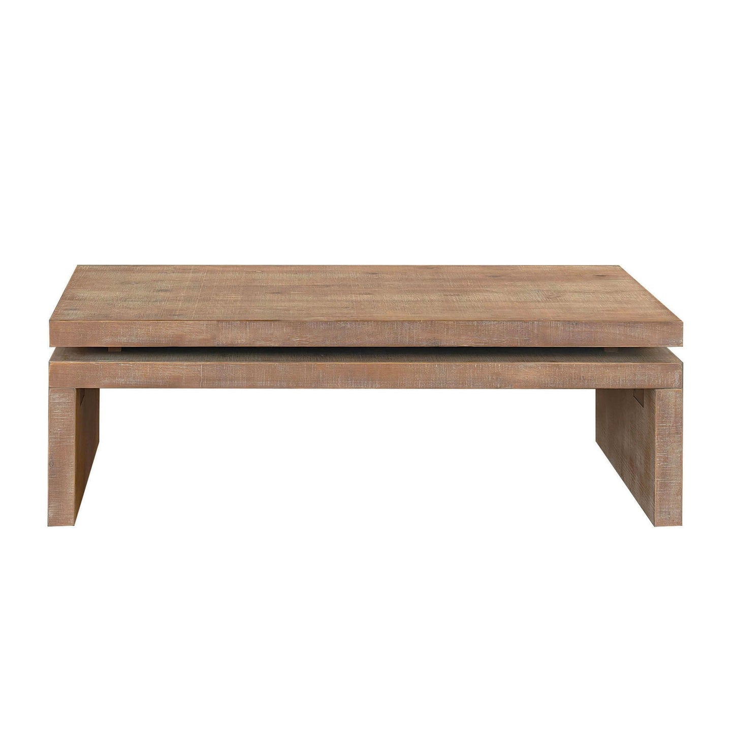 Modern Rustic Oak Wood Coffee Table – Rectangular Living Room Center Table