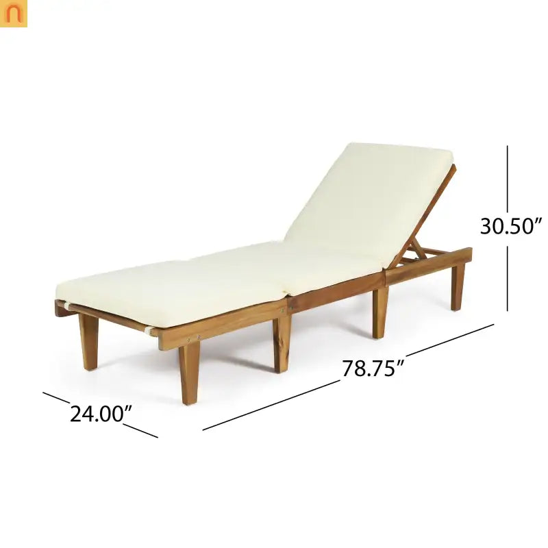Chair Mid Century Curved Teak Wood Upholstered Chaise Lounge 78.75in