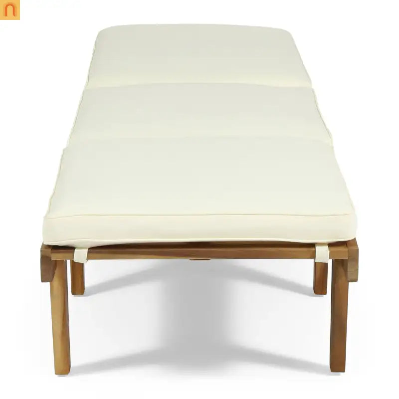 Chair Mid Century Curved Teak Wood Upholstered Chaise Lounge 78.75in