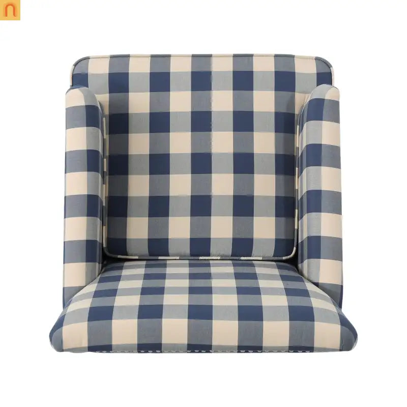 Chair Modern Tufted Upholstered Blue Fabric Living Room Accent Seating