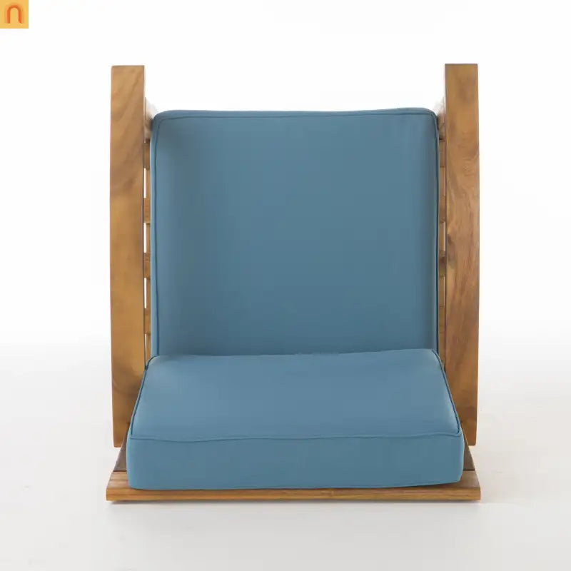 Outdoor Club Chair Acacia Wood Teak Deep Seat Water Resistant Cushion Set