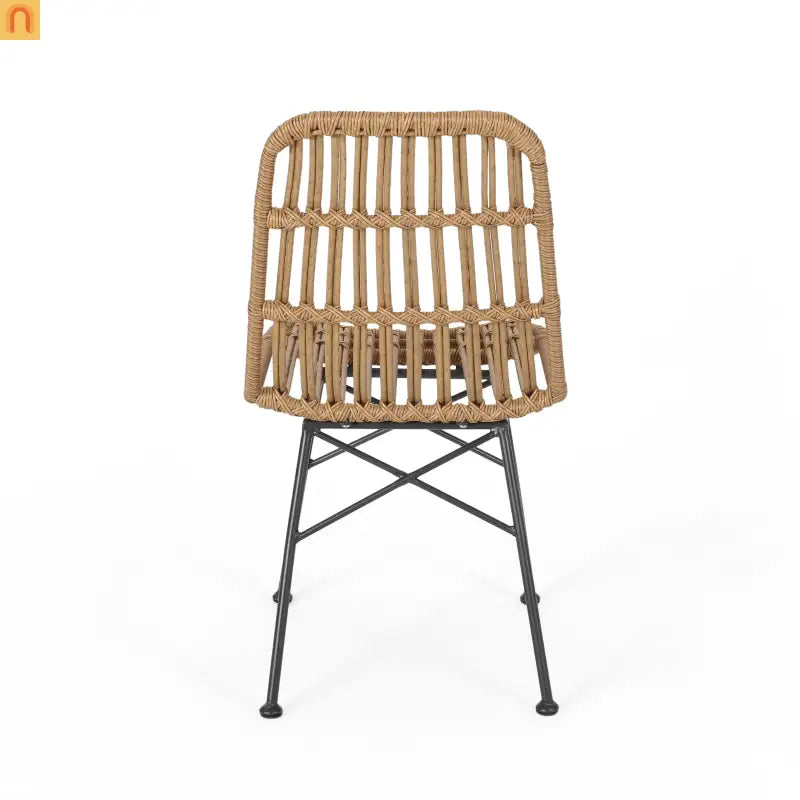 Chair Rattan Outdoor Weatherproof Light Brown 18.25in l X 24in w/ X 35in H