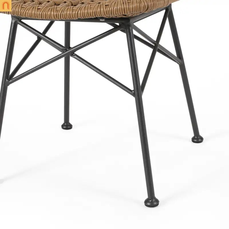 Chair Rattan Outdoor Weatherproof Light Brown 18.25in l X 24in w/ X 35in H