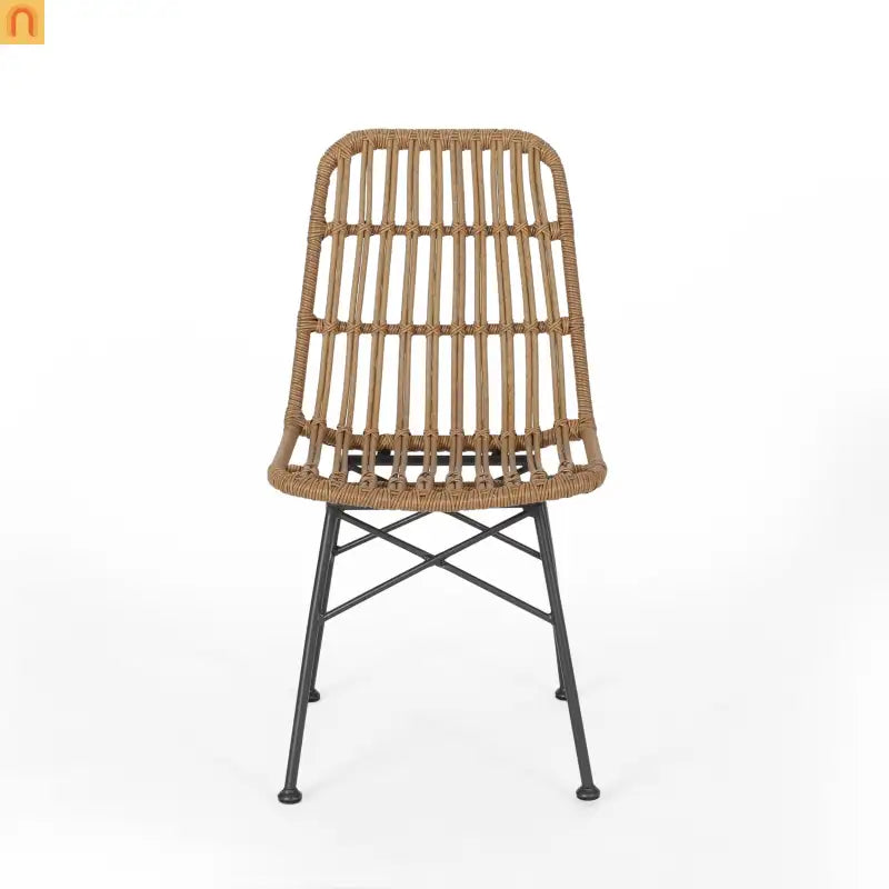 Chair Rattan Outdoor Weatherproof Light Brown 18.25in l X 24in w/ X 35in H