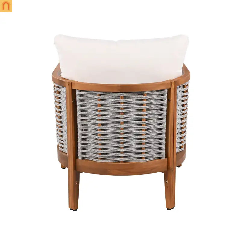 Chair Tub Design Acacia Wood Teak Finish Deep Cushions Two Chairs
