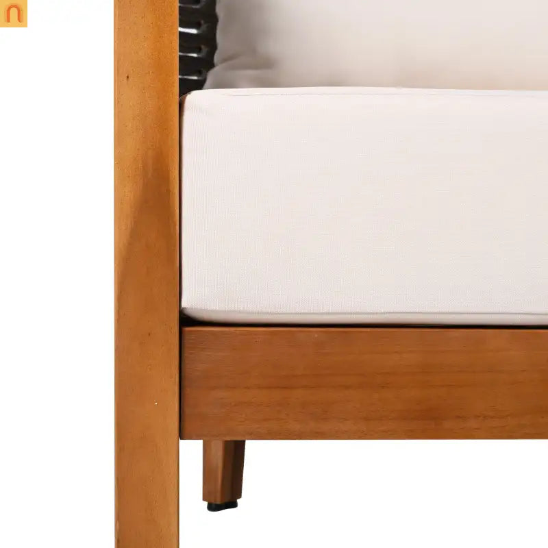 Chair Tub Design Acacia Wood Teak Finish Deep Cushions Two Chairs