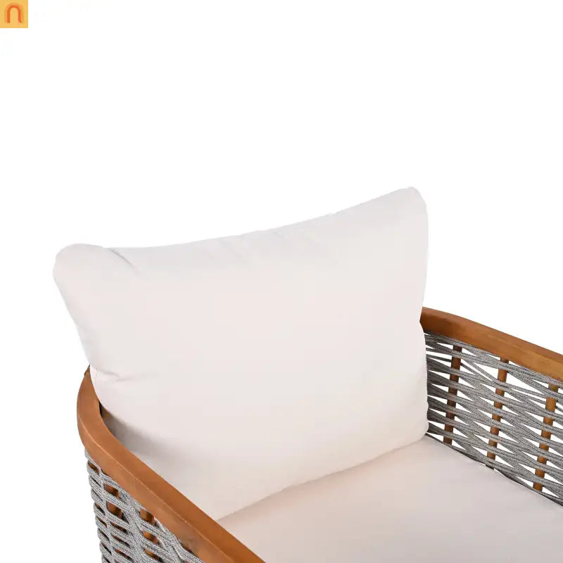 Chair Tub Design Acacia Wood Teak Finish Deep Cushions Two Chairs