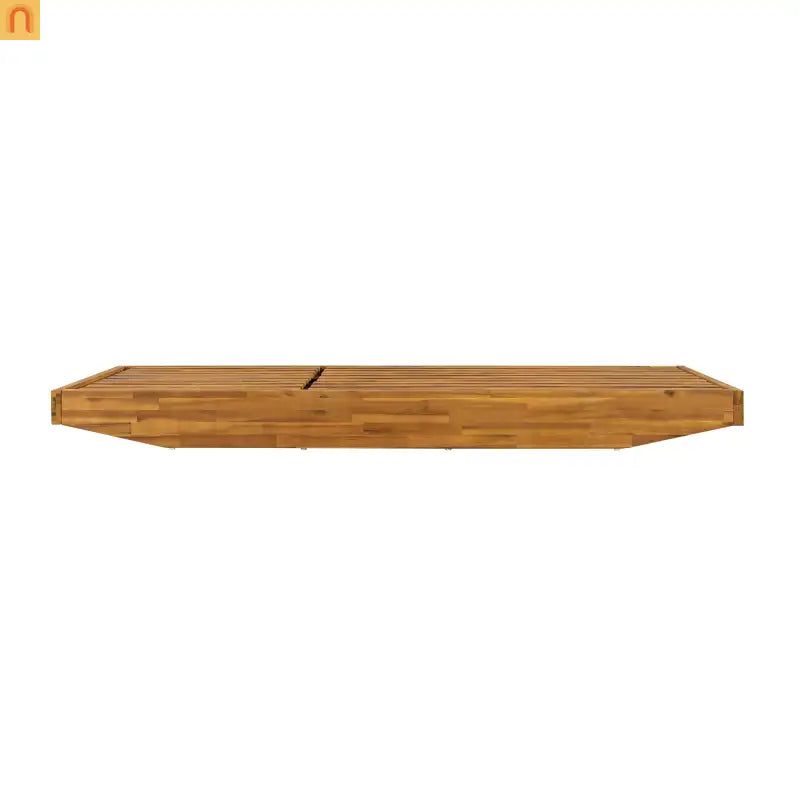 Chaise Lounge Outdoor Acacia Wood Teak Finish with Cushion 79.6in l 29in w/