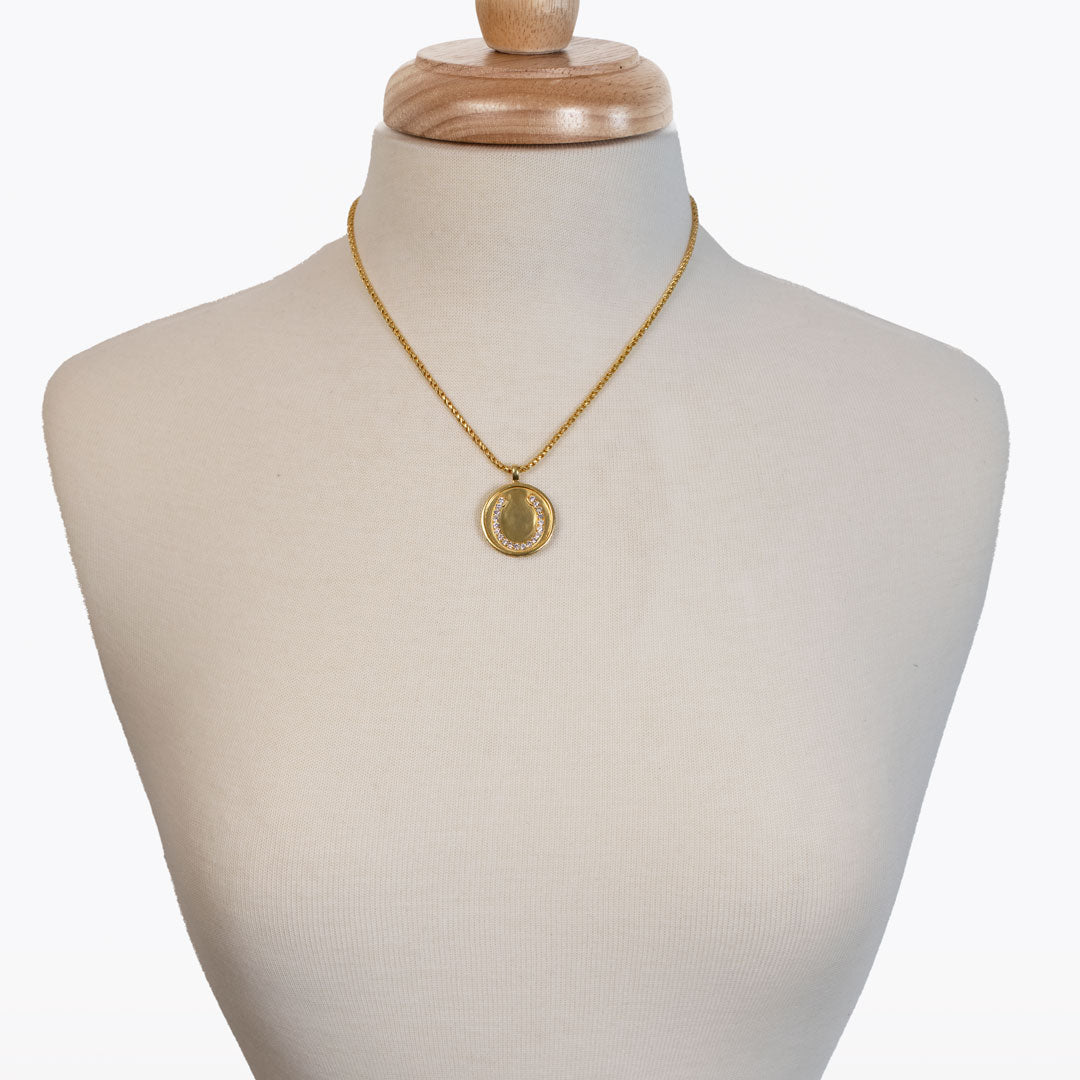 Chauncy Pave Equestrian Horseshoe Necklace in Gold