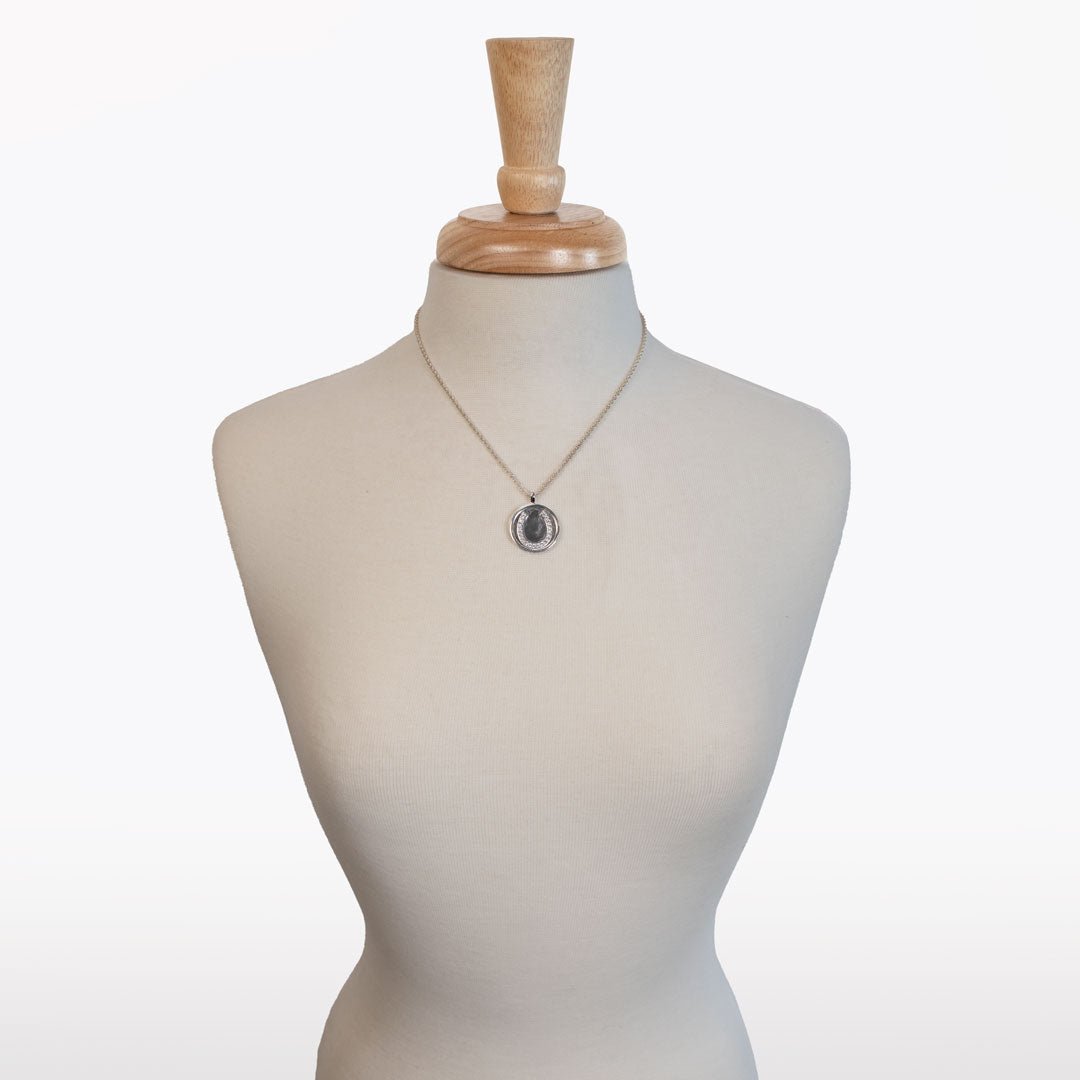 Chauncy Pave Equestrian Horseshoe Necklace in Silver