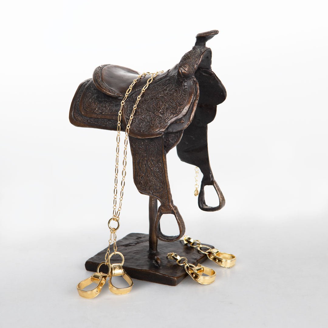 Cheyenne - Double Western Stirrup Necklace in Gold