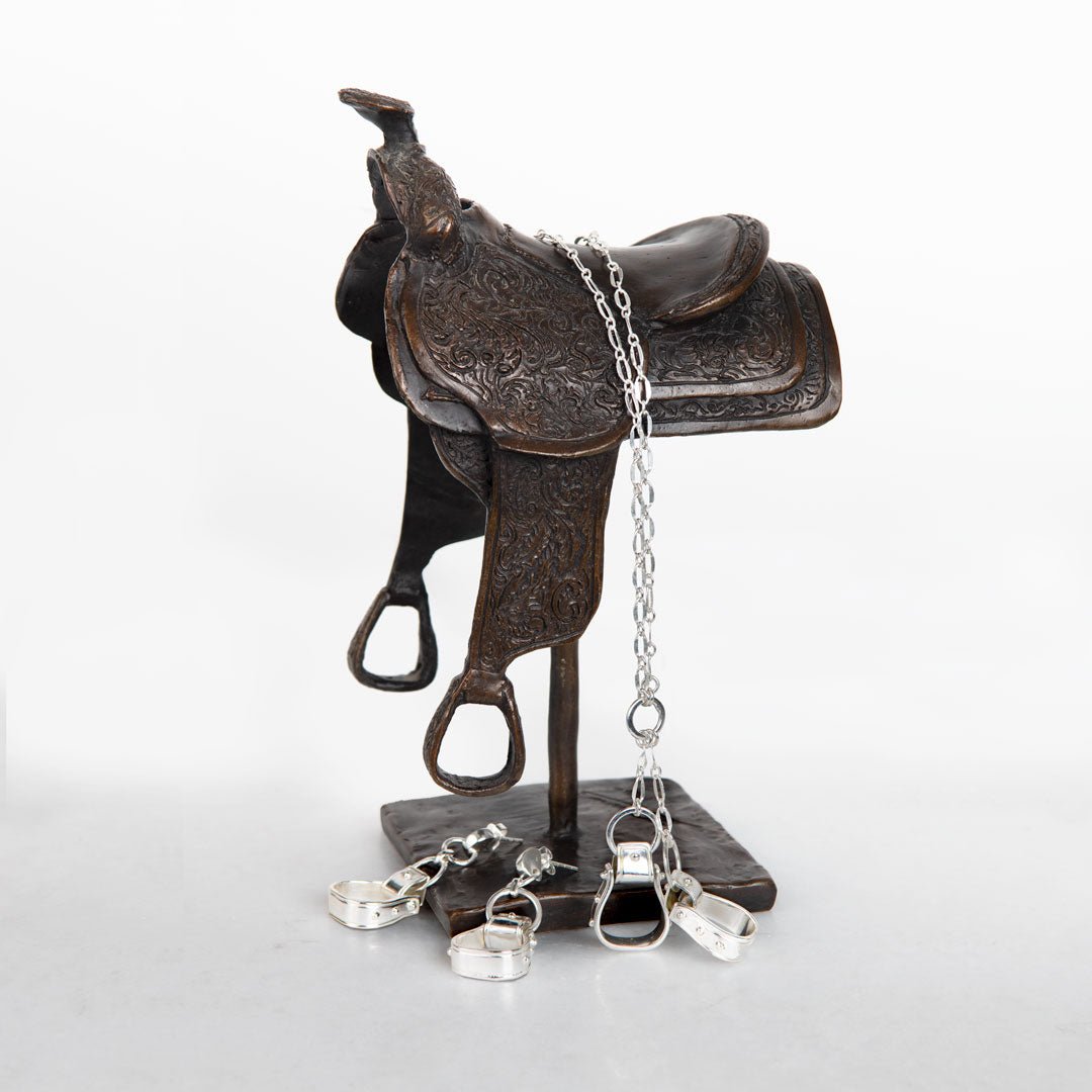 Cheyenne - Double Western Stirrup Necklace in Silver