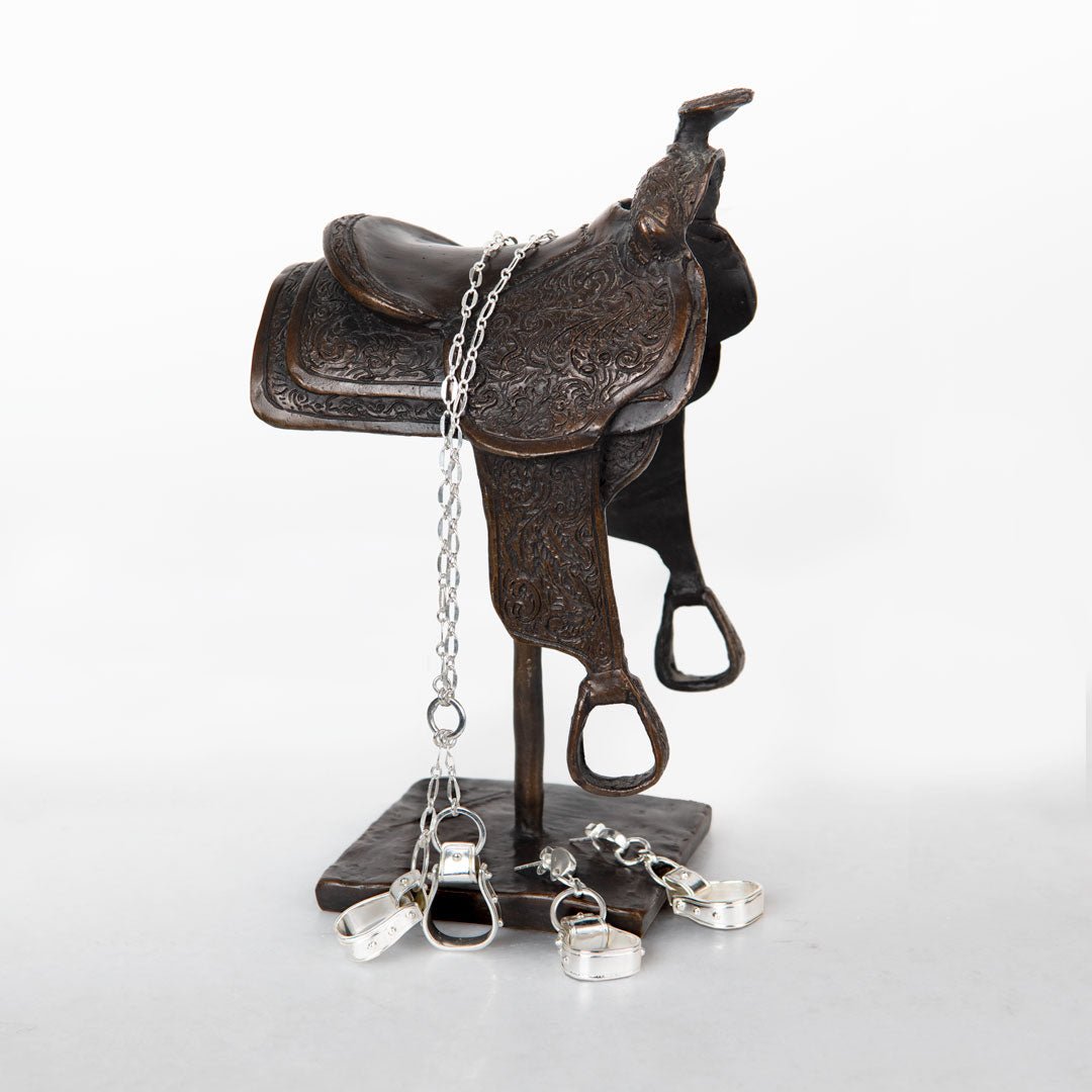 Cheyenne - Western Riding Stirrup Earring in Silver