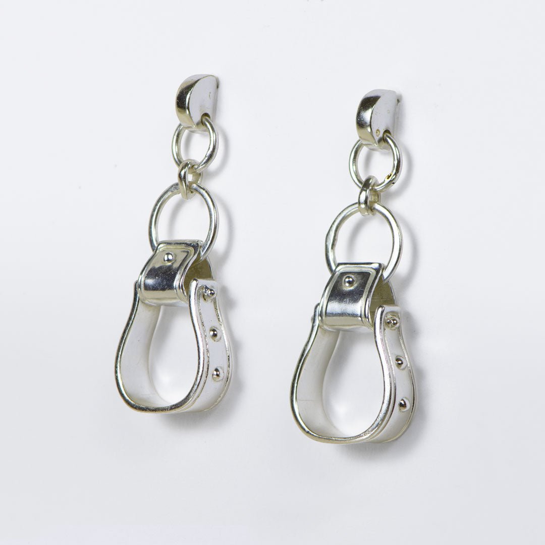 Cheyenne - Western Riding Stirrup Earring in Silver