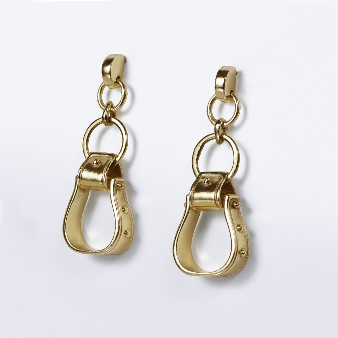 Cheyenne - Single Western Stirrup Necklace in Gold