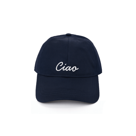 Ciao Embroidered Baseball Hat – Navy