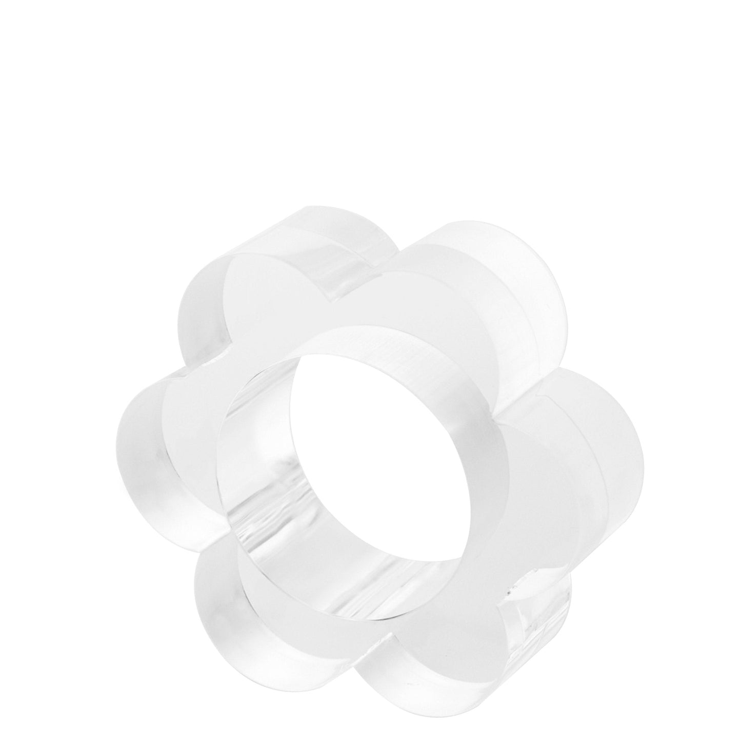 Clear Acrylic Scallop Napkin Rings (Set of 4)