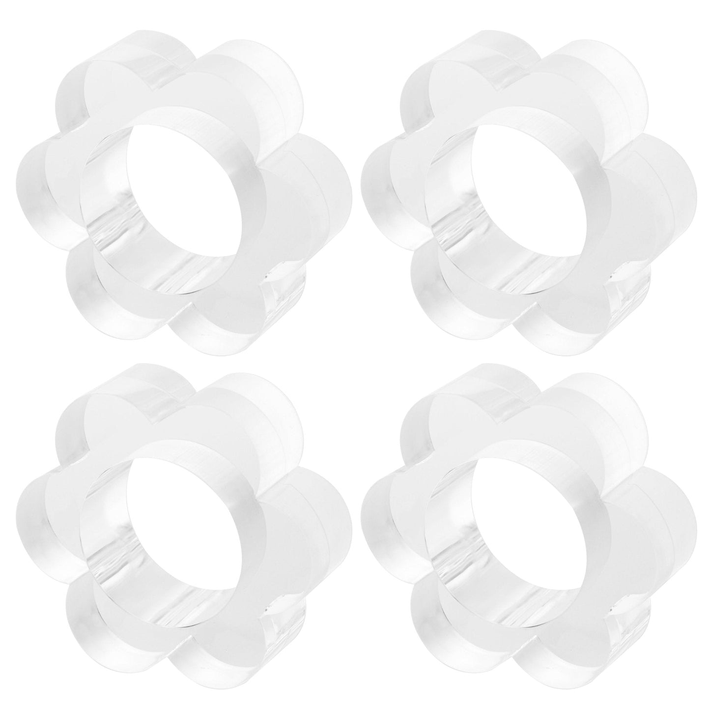 Clear Acrylic Scallop Napkin Rings (Set of 4)