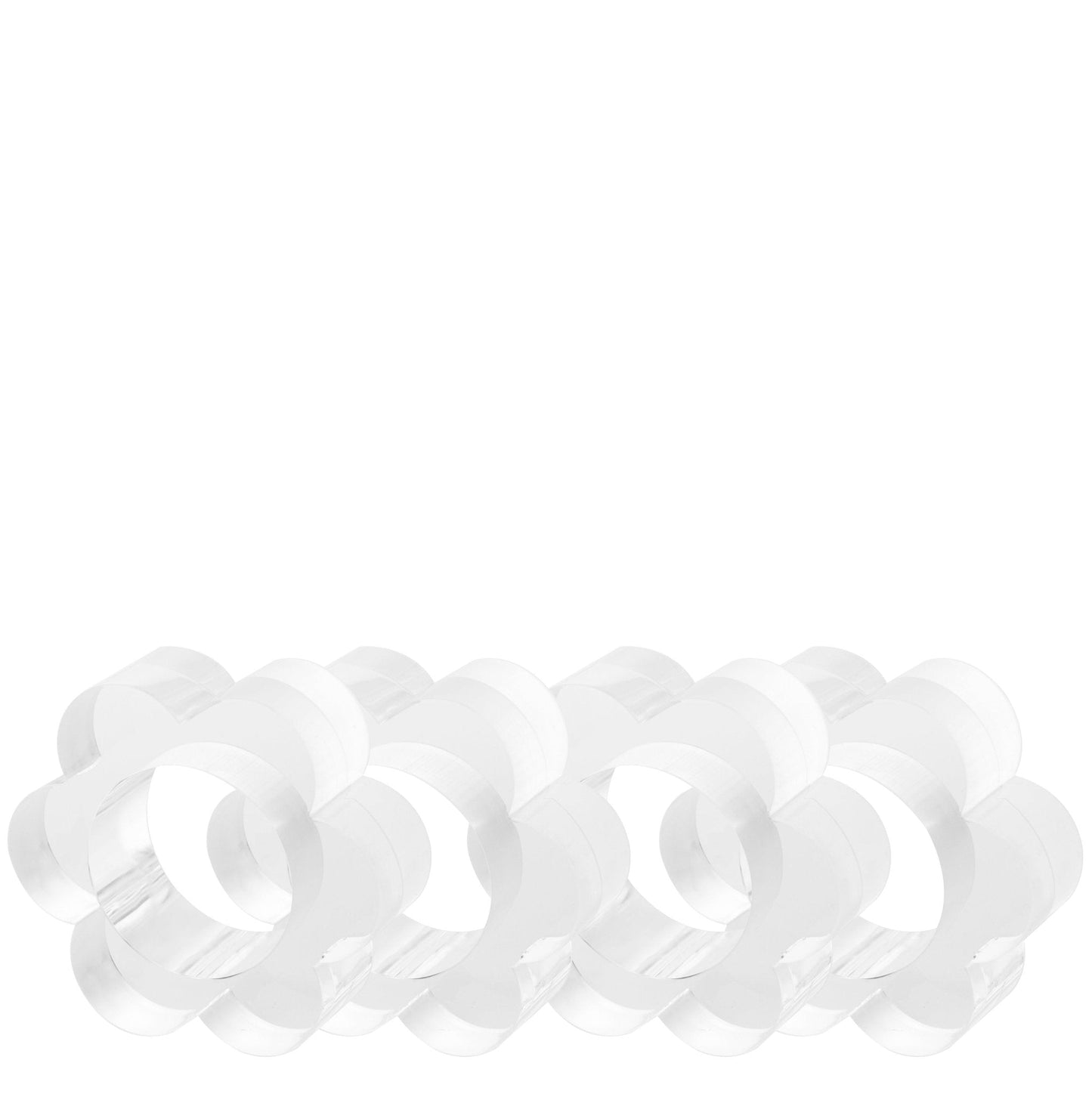 Clear Acrylic Scallop Napkin Rings (Set of 4)
