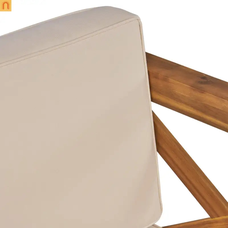 Club Chair Mid-Century Teak Acacia Wood Cushions Water-Resistant 30x30x26.5in