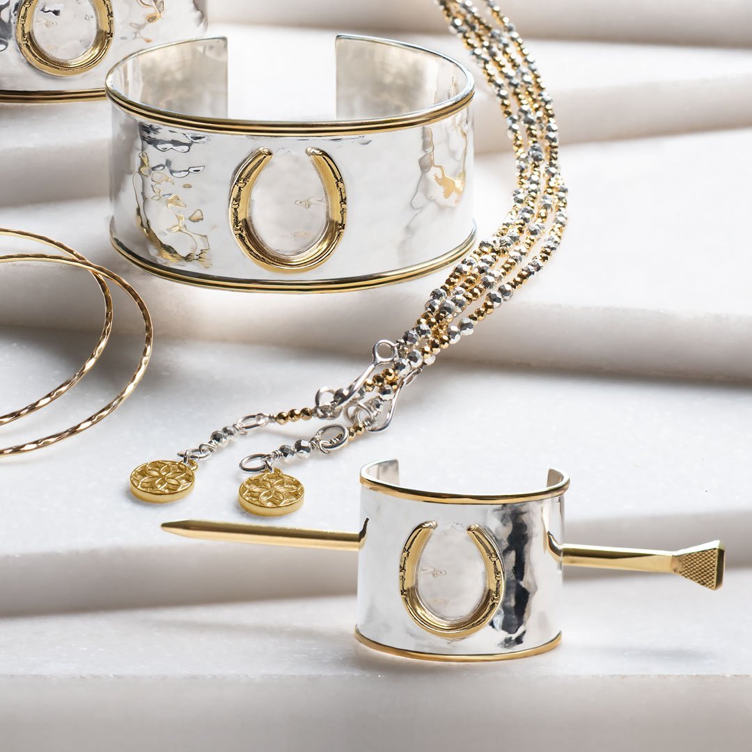 Cody - Horseshoe Ponytail Cuff in Two Tone