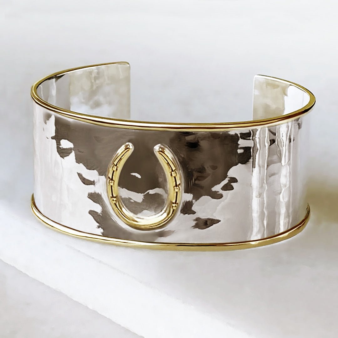Cody - Horseshoe Wrist Cuff Bracelet in Two Tone