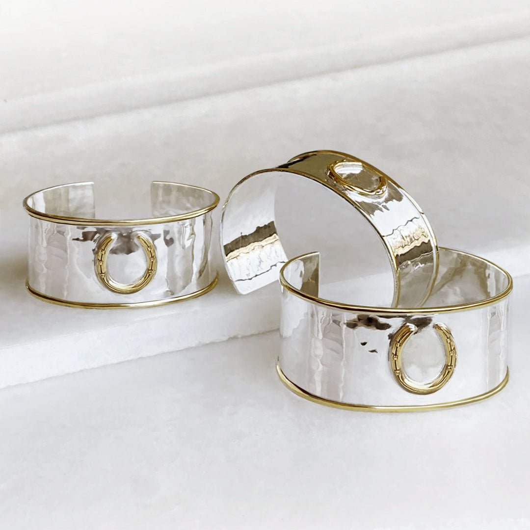 Cody - Horseshoe Wrist Cuff Bracelet in Two Tone