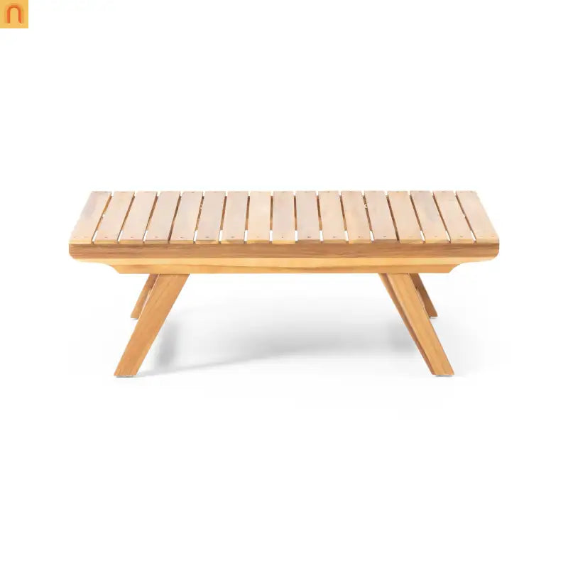 Coffee Table Open Slat Teak Wood Outdoor 37 in l 24 in w/ 12.5 in H