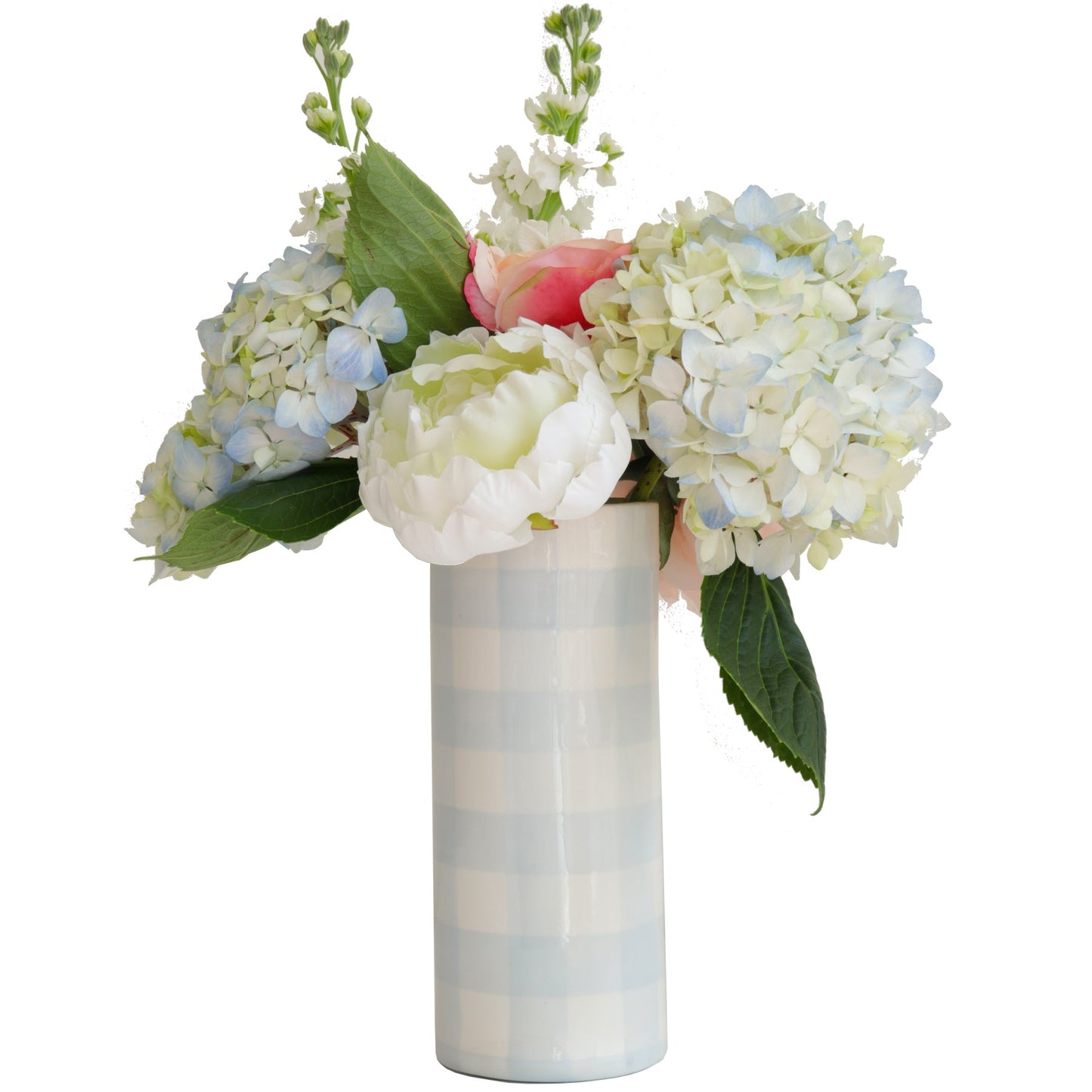 Gingham Column Vase