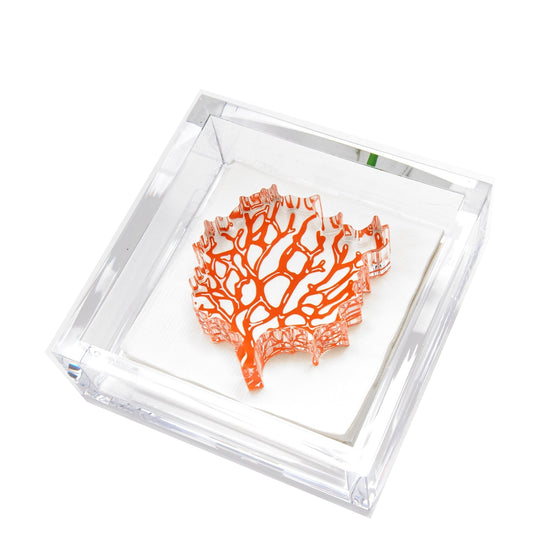 Coral Acrylic Cocktail Napkin Holder