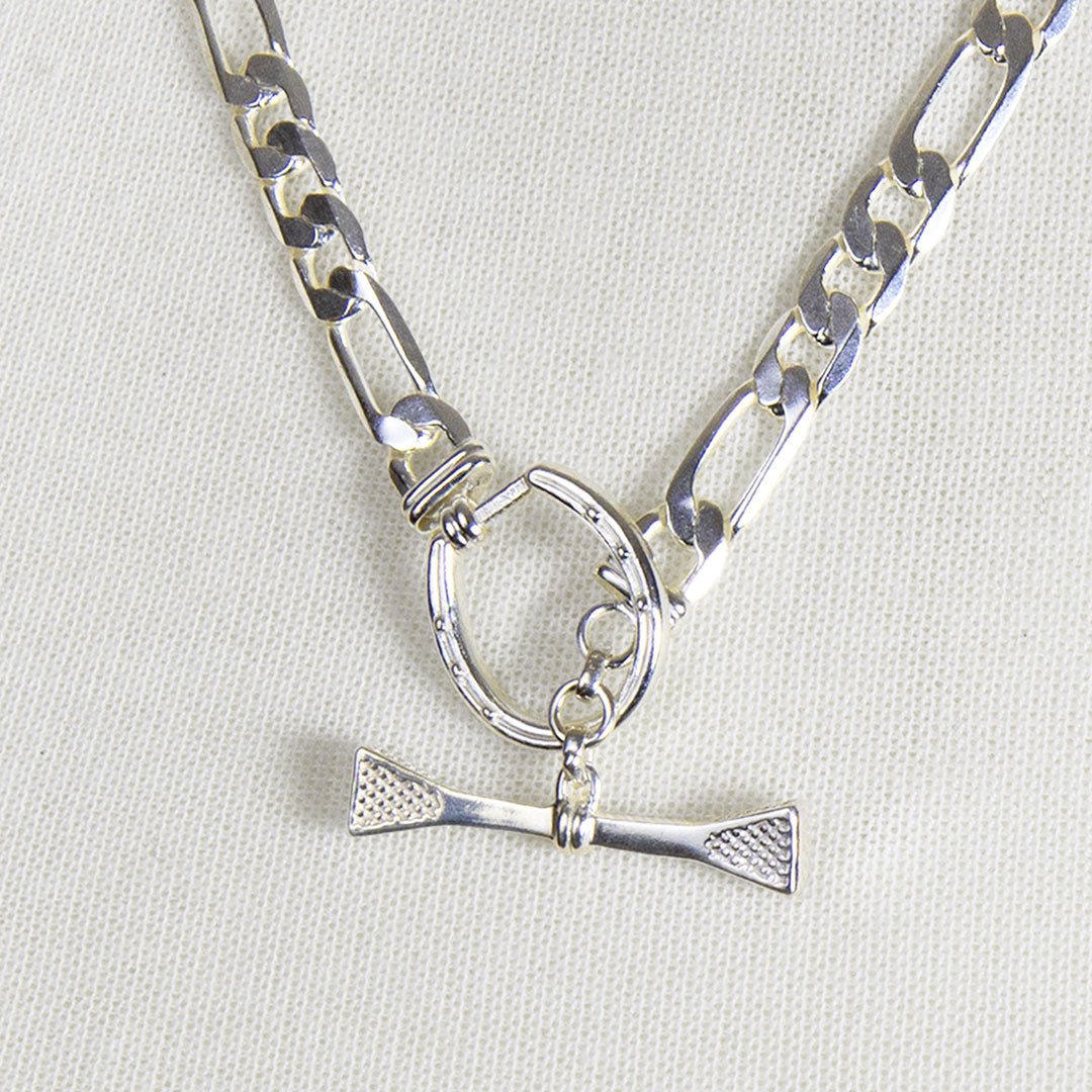 Cortina - Cuban Chain Horseshoe Necklace in Silver