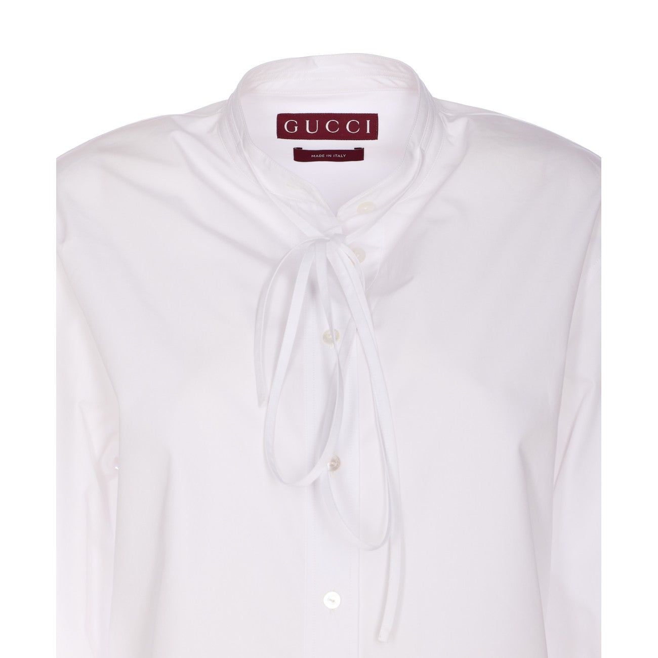 Gucci White Cotton Poplin Embroidered Shirt