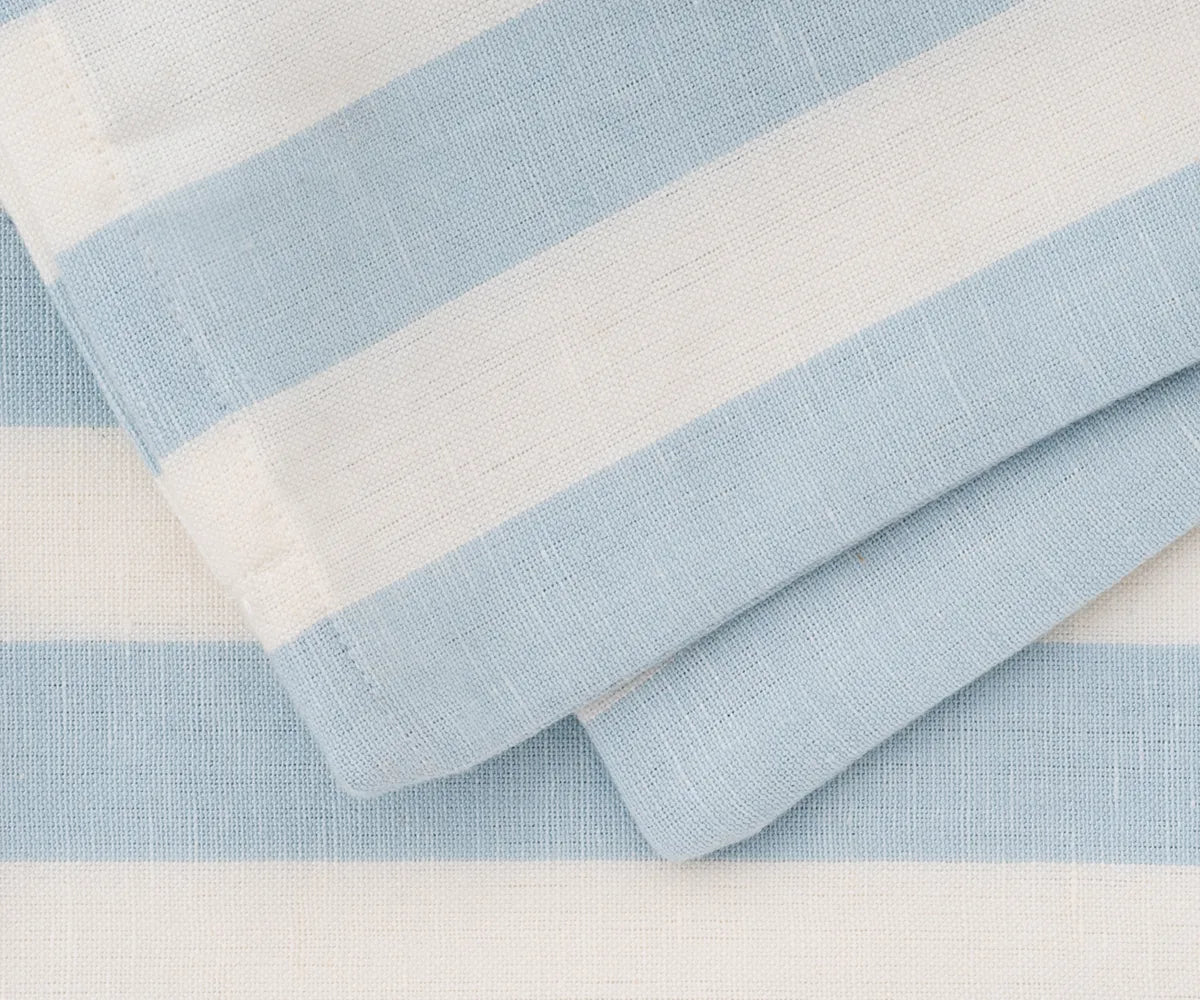 Harbor Stripe Cotton-Linen Pillow Covers – Blue & White, Set of Two