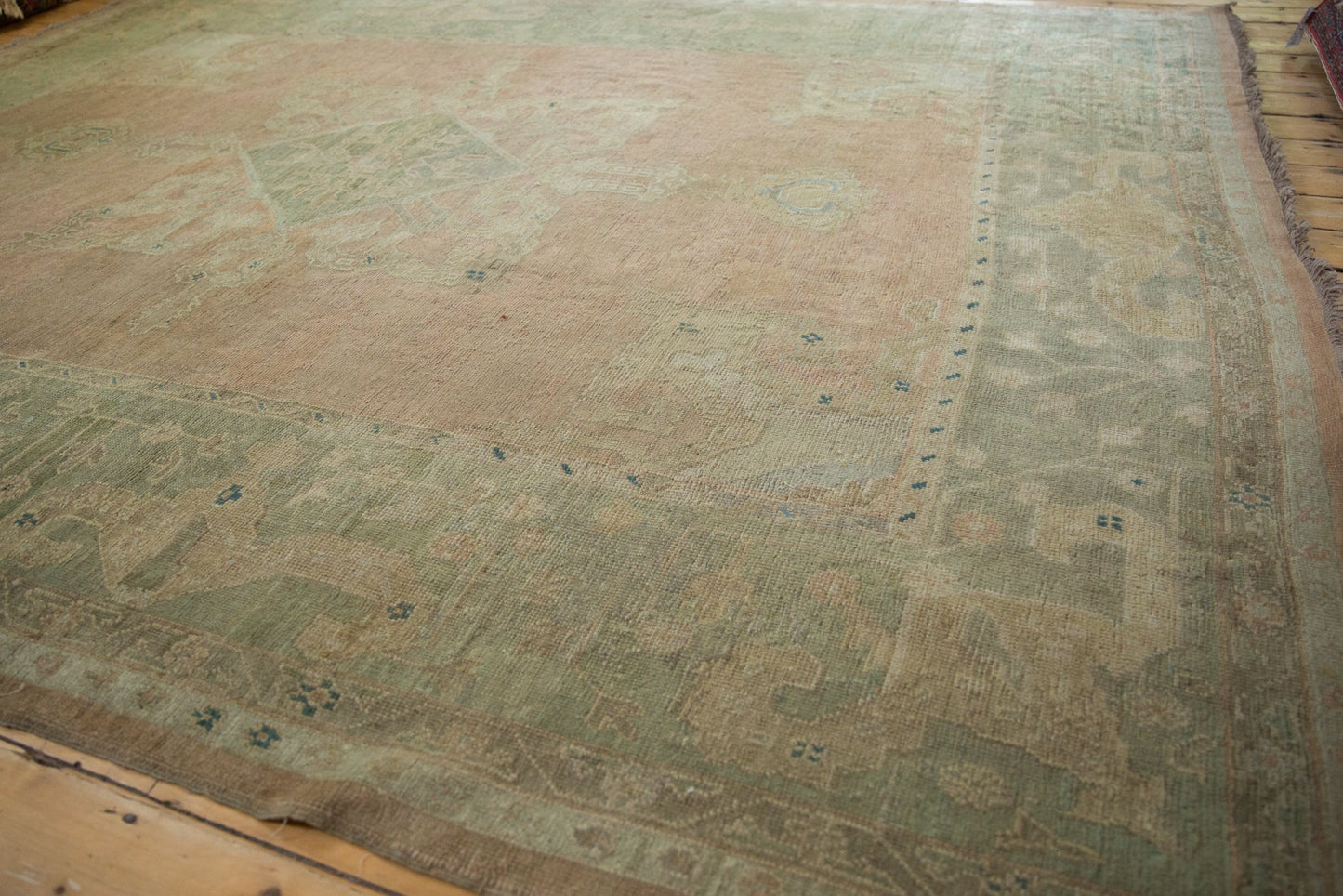 9x11.5 Vintage Distressed Oushak Carpet