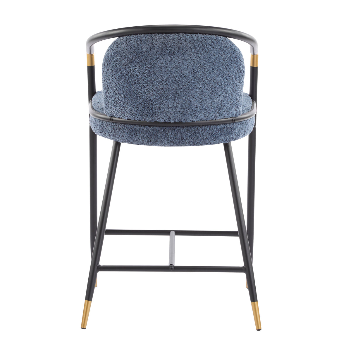 The Harbor Bar Navy & Brass Counter Stools — Set of 2