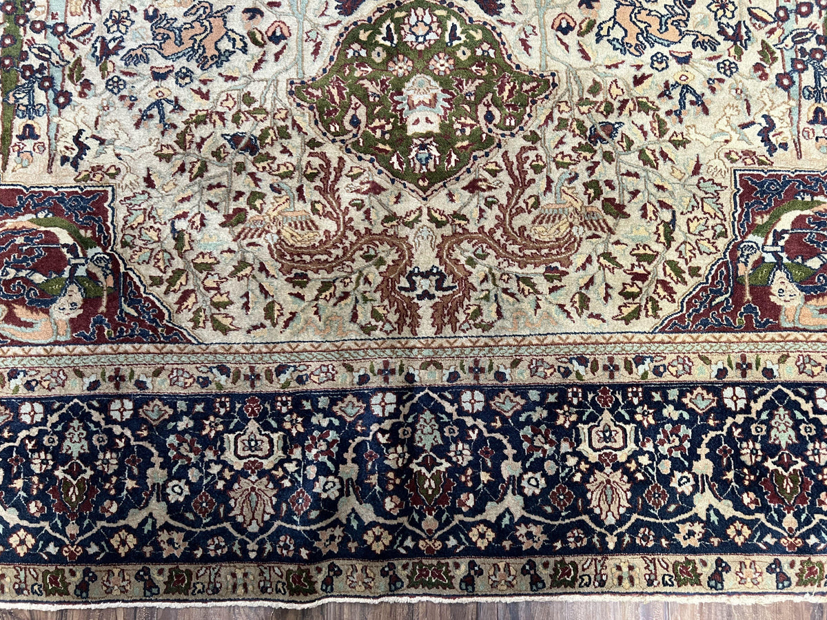 The Sporting Estate Antique Indian Agra Hunting Rug — Early 20th Century