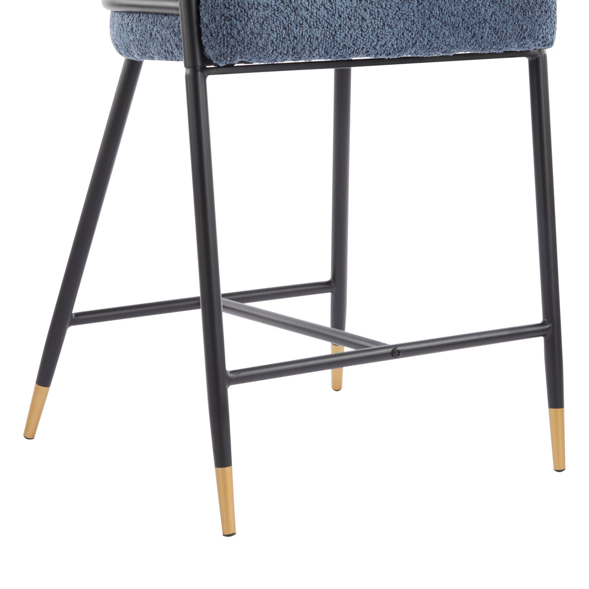 The Harbor Bar Navy & Brass Counter Stools — Set of 2