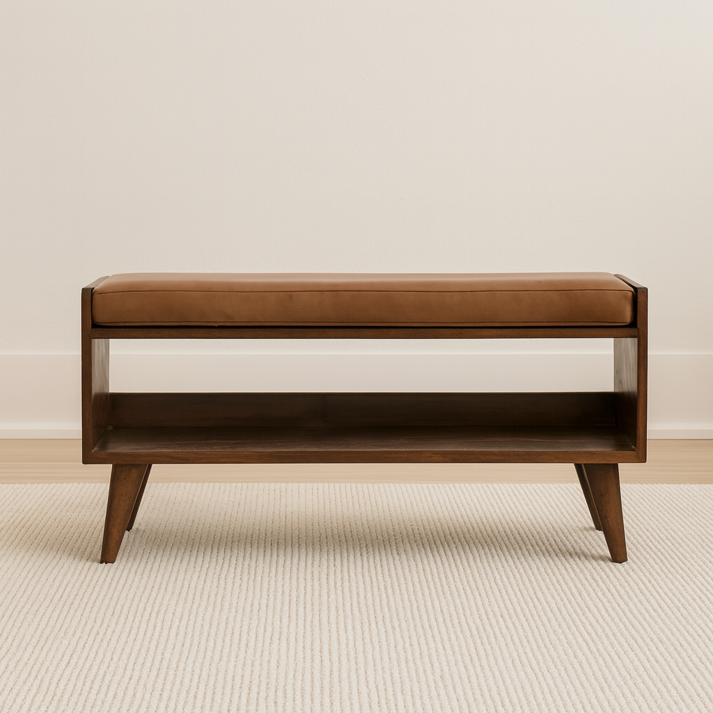 The Bridlewood Chestnut & Leather Bench
