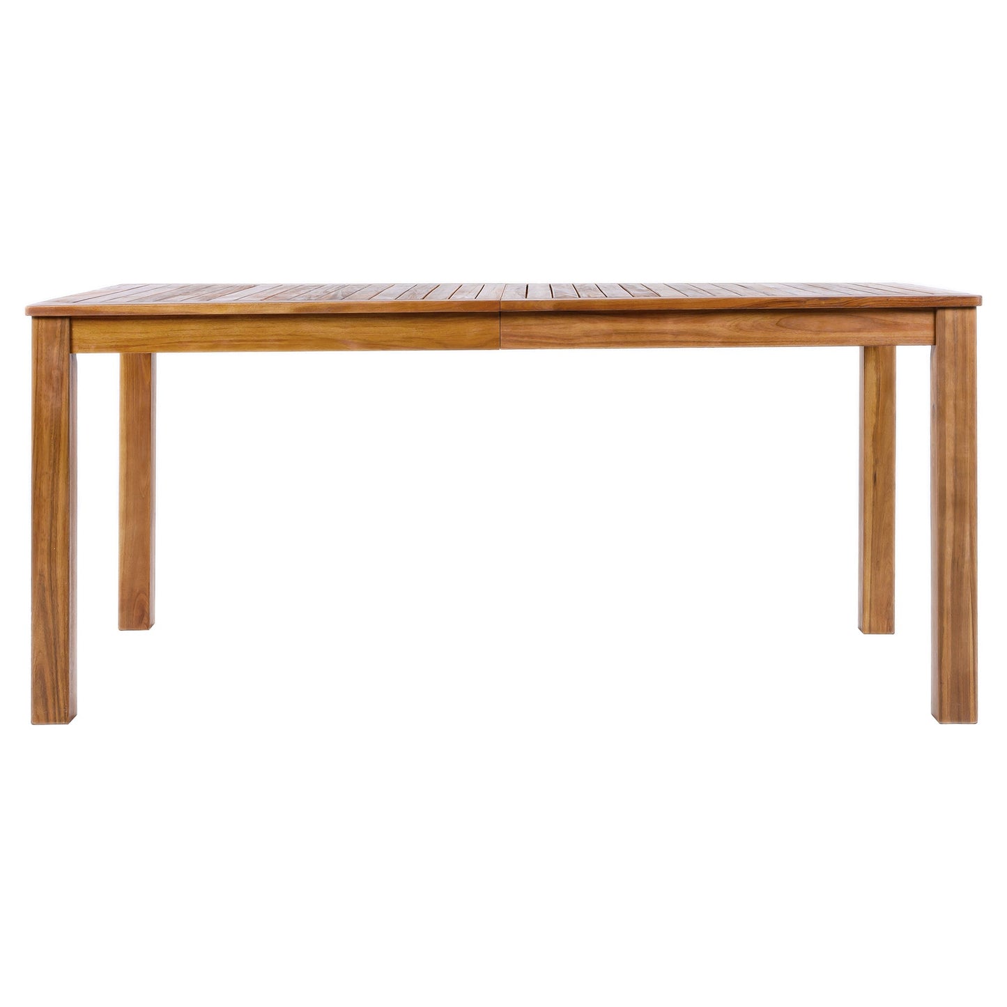 Patio Dining Set Rectangular, 67 Inch Wooden Table with 6 Rattan Armchairs