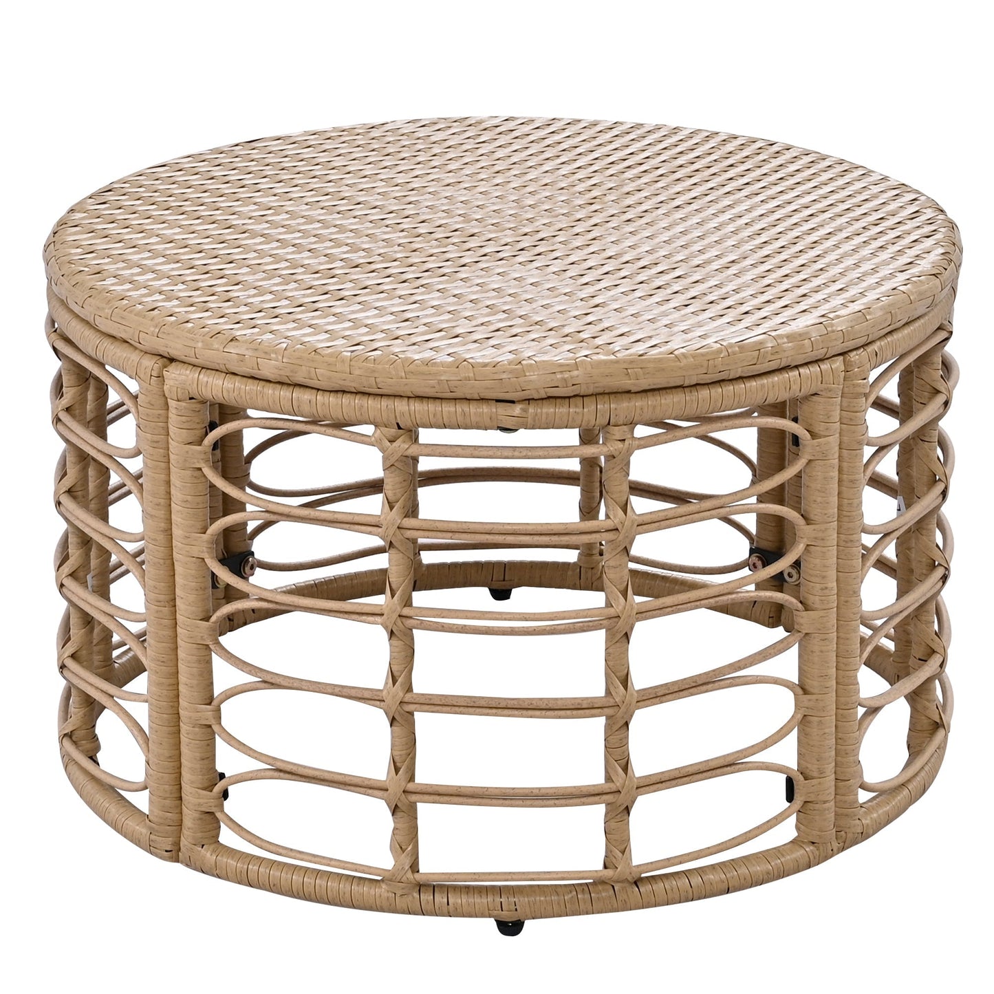 The Ashbourne Modular All-Weather Wicker Outdoor Sectional Sofa Set with Round Coffee Table