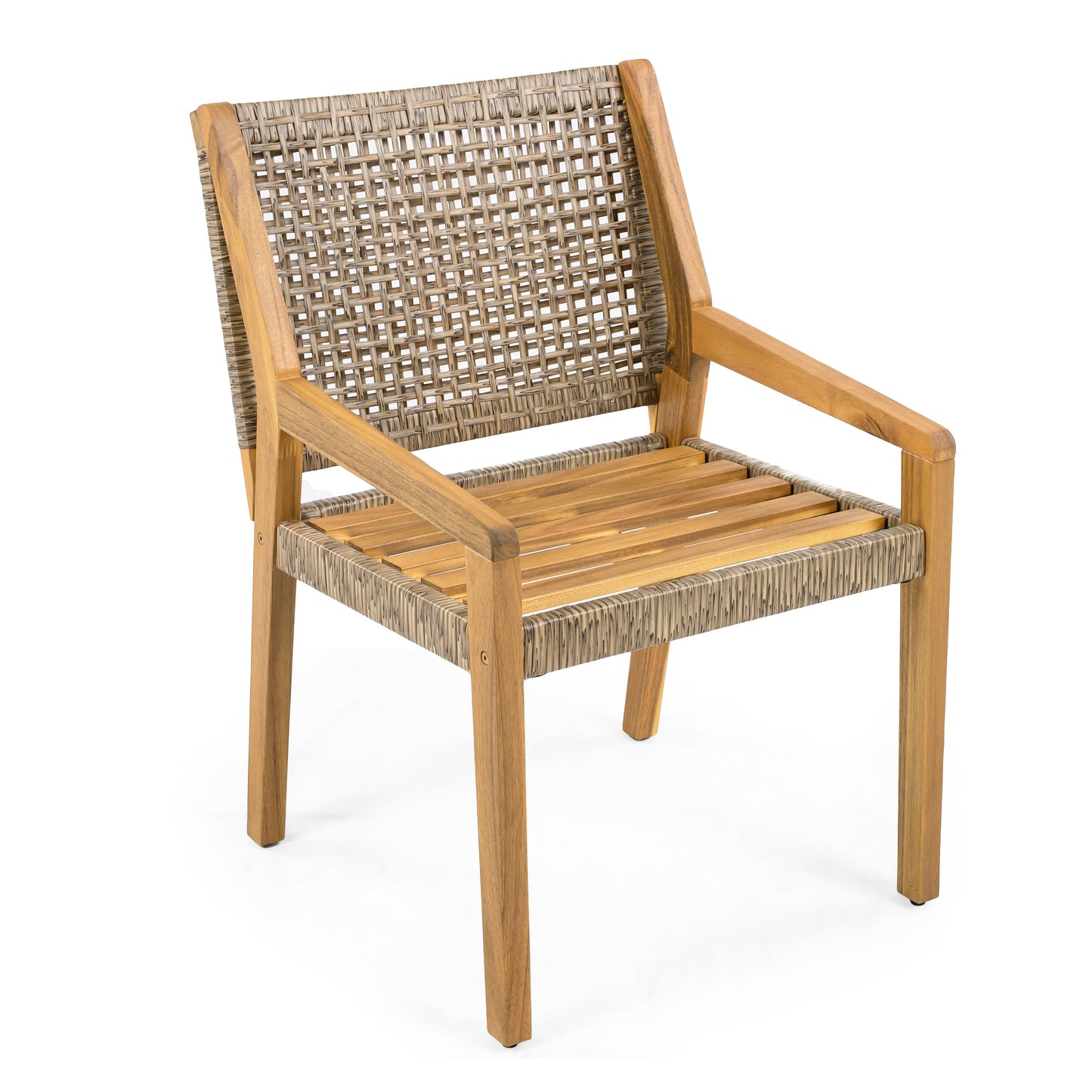 The Seabrook Acacia & Woven Outdoor Dining Chair