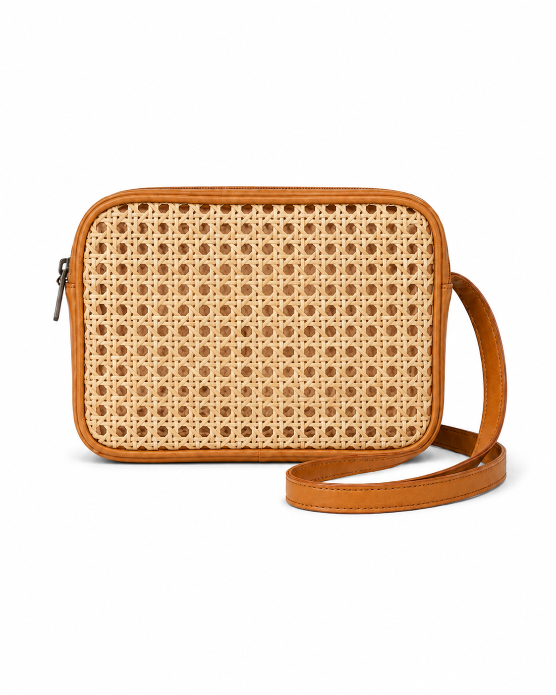 Vera Leather and Cane Belt Bag