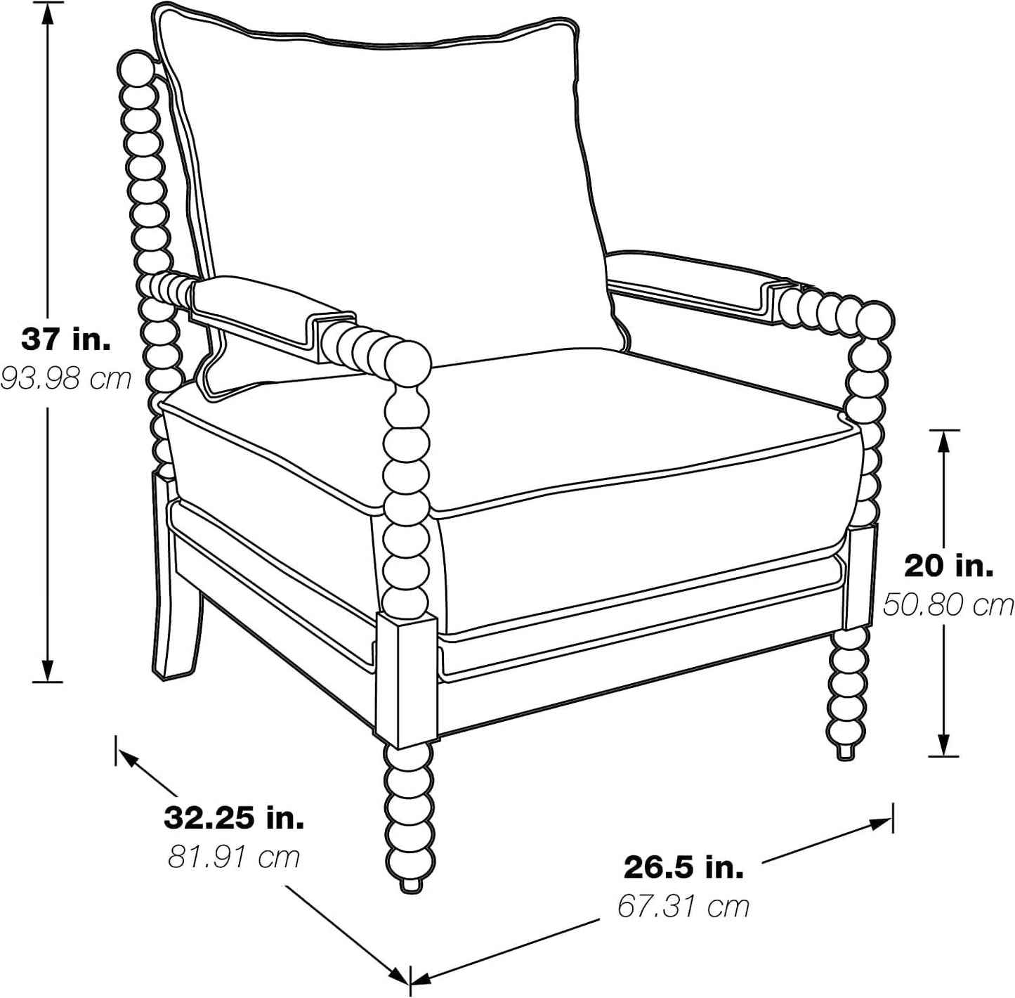 Upholstered Spindle Accent Chair Smoke Grey Textured Upholstery