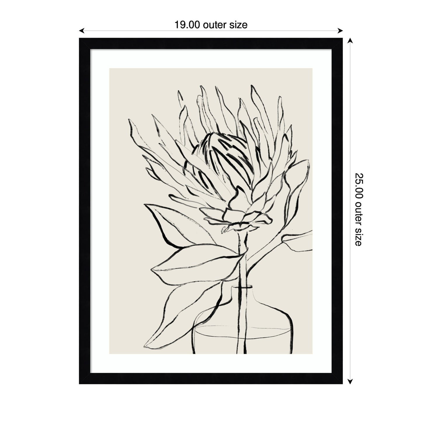 SB Protea Sketch No. 1 by Sara Berrenson Framed Wall Art Print